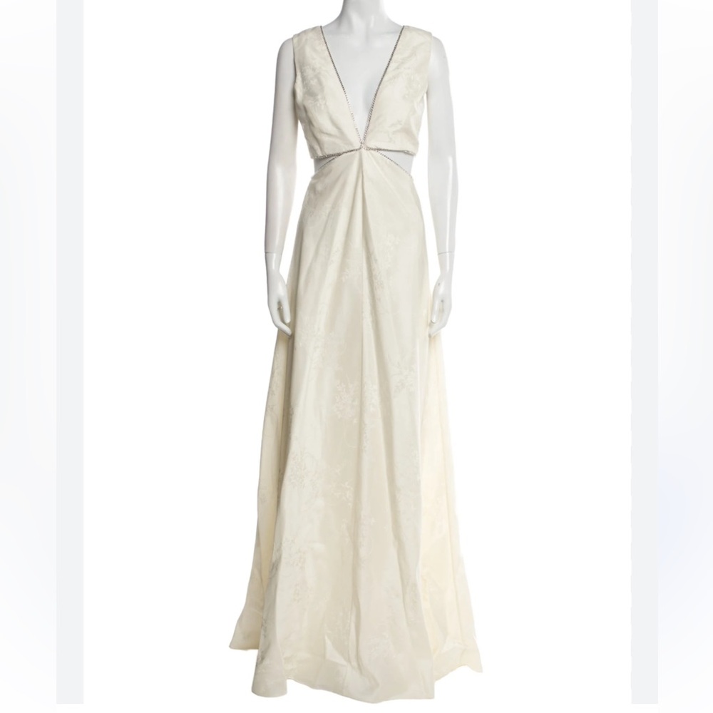 Markarian Sleeveless Cut Out Dress NWT Size 6 bridal ivory